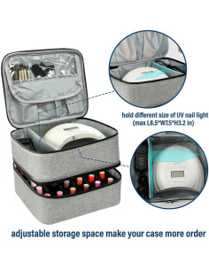 Bolsa Organizadora de Esmalte de Uñas LIVEBAY - 30 Botellas, Gris 2