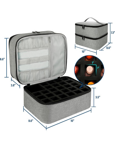 Bolsa Organizadora de Esmalte de Uñas LIVEBAY - 30 Botellas, Gris