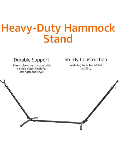Soporte de Hamaca Amazon Basics para 2 Personas, Negro