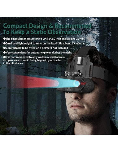 Gafas de Visión Nocturna ArzzuNiu NV8160 400m Manos Libres