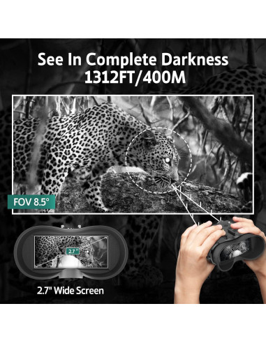 Gafas de Visión Nocturna ArzzuNiu NV8160 400m Manos Libres