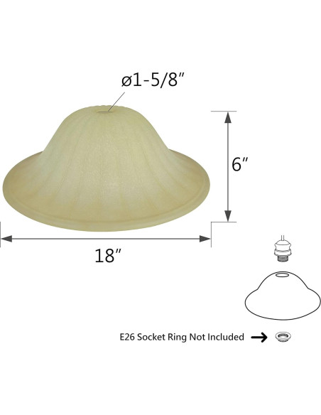 Pantalla de Vidrio Torchiere Aspen Creative Ámbar 18 cm