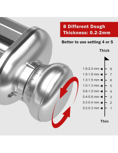 Rodillo de Pasta KitchenAid NEWSETS con 8 Grosor Acero Inox 2