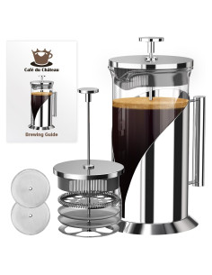 Cafetera Prensa Francesa Acero Inoxidable Café Du Chteau 1000ml