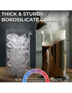 Cafetera Prensa Francesa Acero Inoxidable Café Du Chteau 1000ml 2