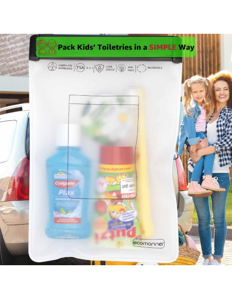 Paquete de 4 Bolsas de Aseo Transparentes ecomanner TSA