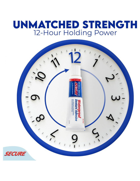 Adhesivo para Dentaduras Secure 4 Pack - Sin Zinc 12 Horas