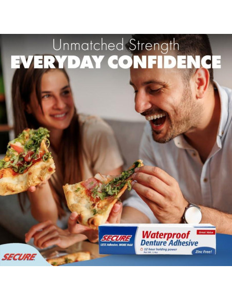 Adhesivo para Dentaduras Secure 4 Pack - Sin Zinc 12 Horas