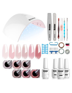 Kit de Esmalte de Uñas Vishine 33 en 1 con Lámpara UV 36W