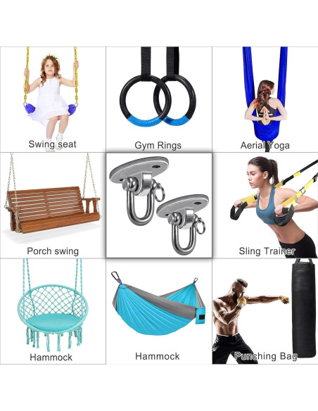 Ganchos de Columpio SELEWARE Acero Inoxidable 180 907kg