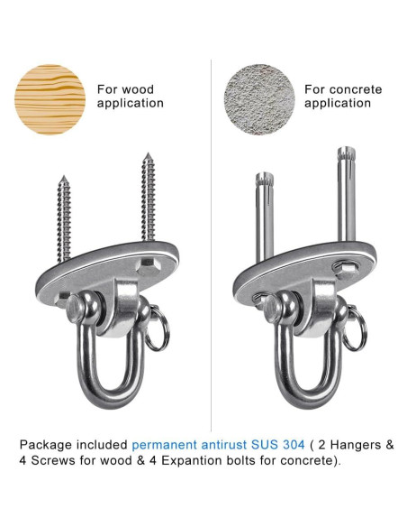 Ganchos de Columpio SELEWARE Acero Inoxidable 180 907kg