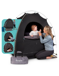 Carpa Blackout hiccapop para Pack and Play - Negro