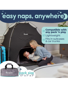 Carpa Blackout hiccapop para Pack and Play - Negro 2