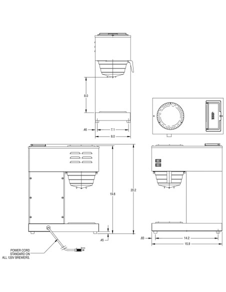 Cafetera BUNN VPR-2GD 12 Tazas con Calentadores y 2 Decantadores