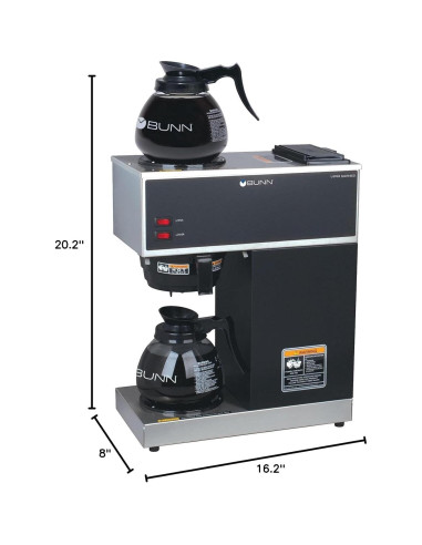 Cafetera BUNN VPR-2GD 12 Tazas con Calentadores y 2 Decantadores