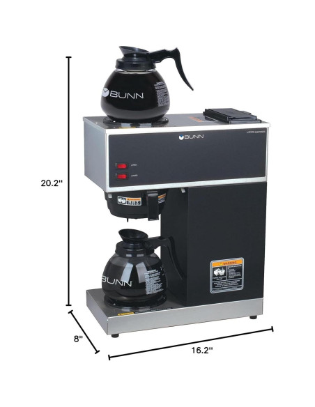 Cafetera BUNN VPR-2GD 12 Tazas con Calentadores y 2 Decantadores