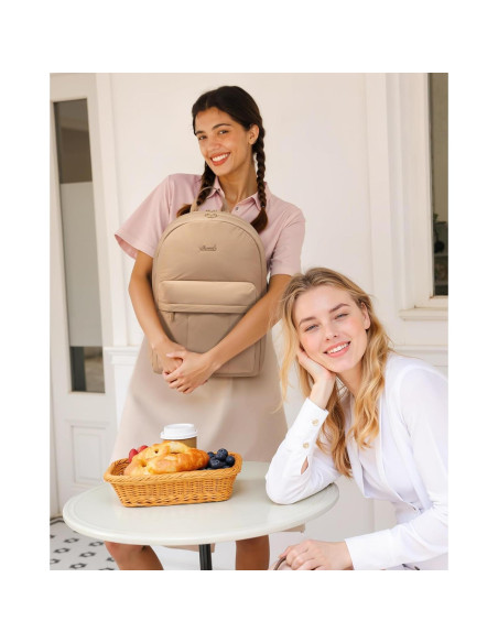 Mochila LOVEVOOK Acolchada 15.6" Caqui para Mujeres