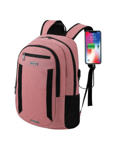 Mochila de Viaje MAXTOP Rosa para Laptop 15.6" USB