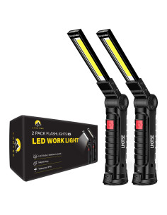 Luz de Trabajo LED LHOTSE Recargable 360 con Gancho y Base Magnética - 2 Paquetes