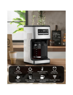 Cafetera COWSAR 14 Tazas Programable Acero Inoxidable 2