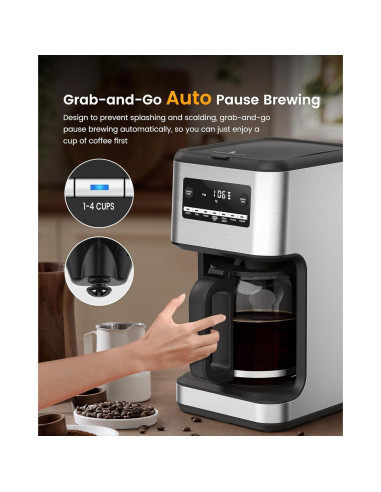 Cafetera COWSAR 14 Tazas Programable Acero Inoxidable