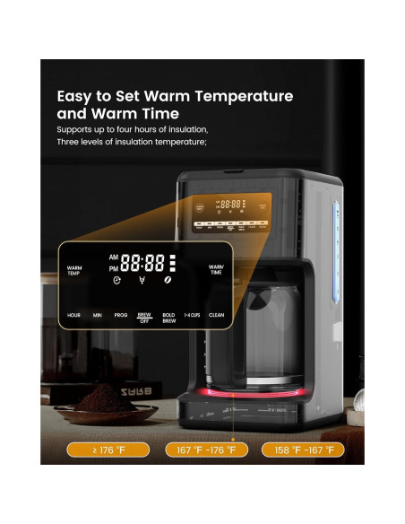 Cafetera COWSAR 14 Tazas Programable Acero Inoxidable