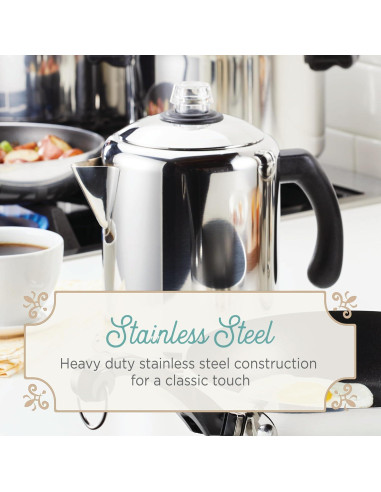 Percolador de café Farberware Yosemite 8 tazas acero inoxidable