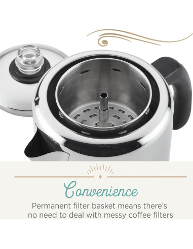 Percolador de café Farberware Yosemite 8 tazas acero inoxidable