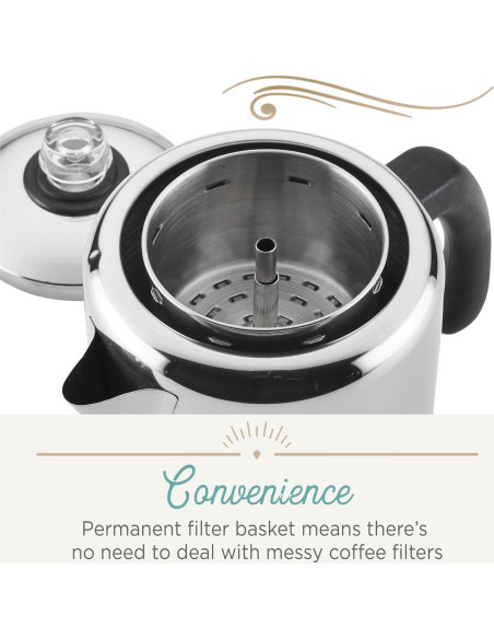 Percolador de café Farberware Yosemite 8 tazas acero inoxidable