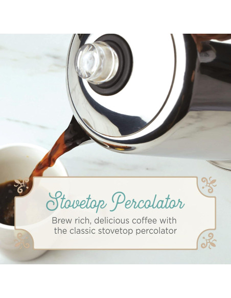 Percolador de café Farberware Yosemite 8 tazas acero inoxidable