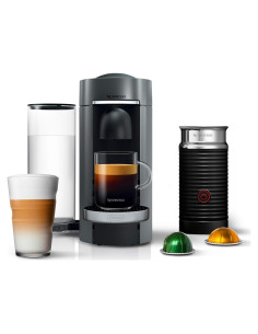 Cafetera Nespresso Vertuo Plus Deluxe Titan con Espumador