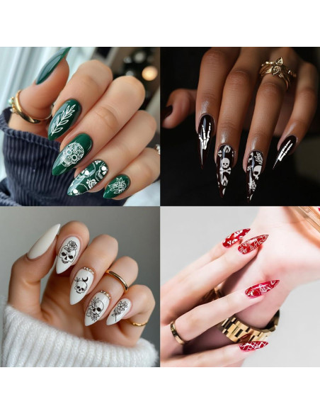 Estampador de Uñas PH PandaHall 3 Placas Calavera 58 Patrones