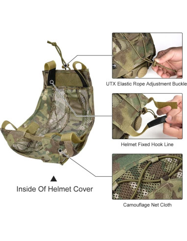 Cubierta de casco táctico TOPTACPRO TP8801 camuflaje M/L