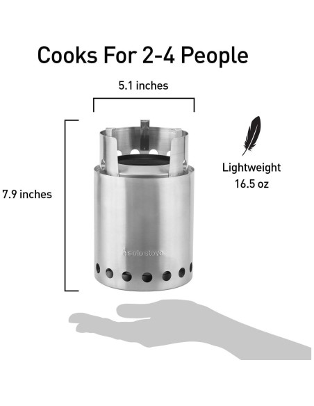 Estufa de Camping Solo Stove Titan Acero Inoxidable 0.47 kg