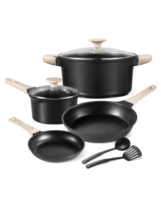 Juego de 8 Piezas de Ollas y Sartenes CAROTE Antiadherentes