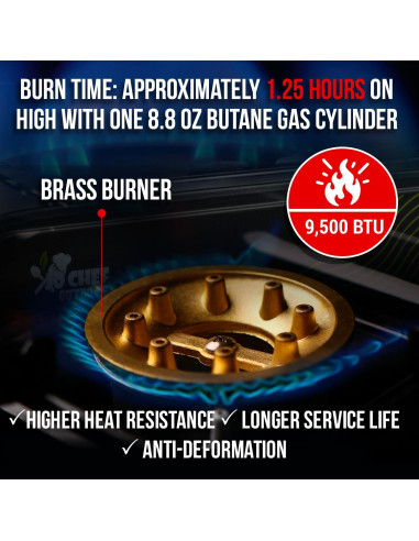 Estufa de Camping JoChef Butano 9,500 BTU Portátil