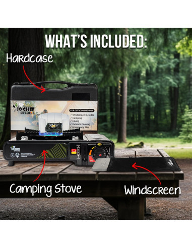 Estufa de Camping JoChef Butano 9,500 BTU Portátil