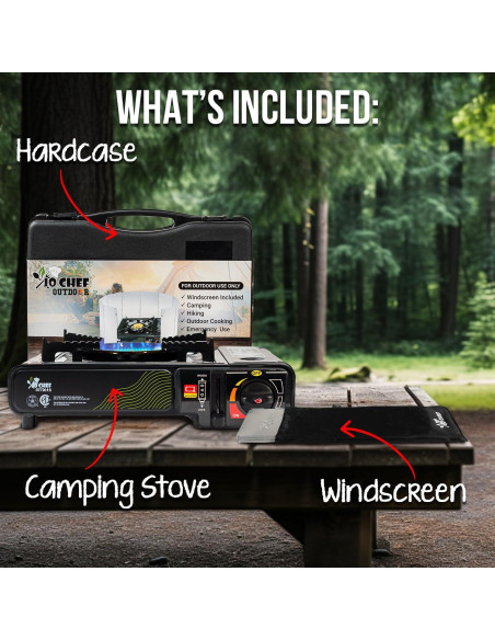 Estufa de Camping JoChef Butano 9,500 BTU Portátil