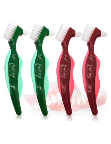 Cepillo de Dientes Uouovo para Dentaduras Duras - Paquete de 4