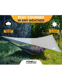 Lona para Hamaca Foxelli TARP_GRAY Impermeable 3,66x2,74m 2