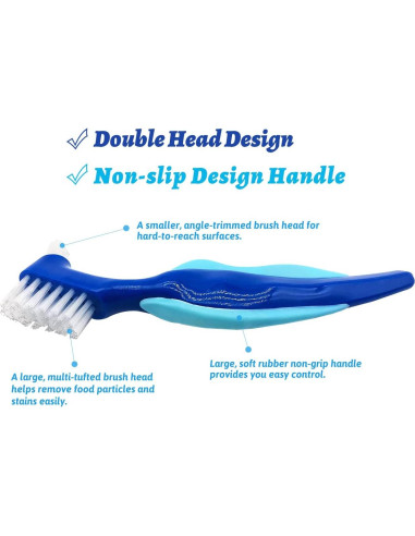 Cepillo de Dientes Uouovo para Dentaduras Duras - Paquete de 4