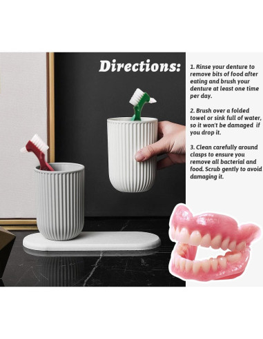 Cepillo de Dientes Uouovo para Dentaduras Duras - Paquete de 4