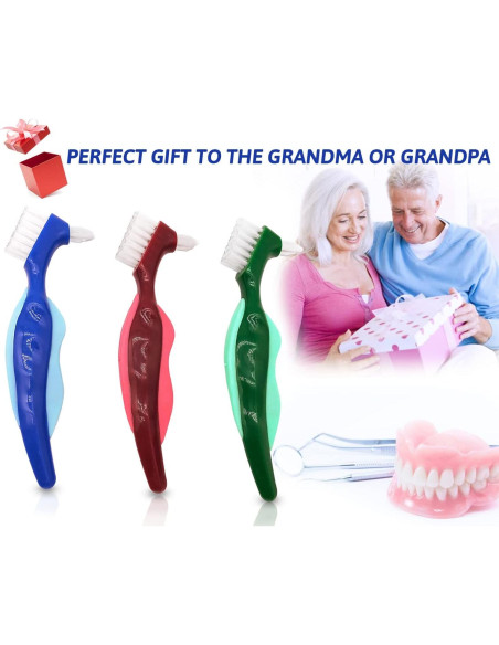 Cepillo de Dientes Uouovo para Dentaduras Duras - Paquete de 4