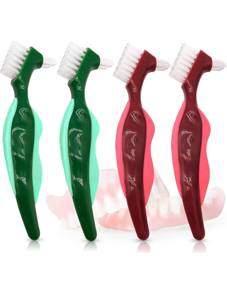 Cepillo de Dientes Uouovo para Dentaduras Duras - Paquete de 4