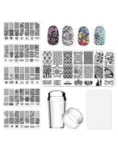 Kit de Estampado de Uñas AddFavor 6 Piezas con Estampador