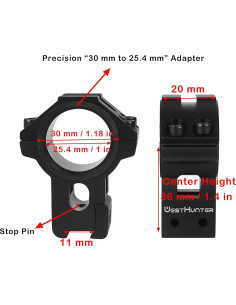 Anillas Dovetail WestHunter WH-5094 11 mm 36 mm Altura 2