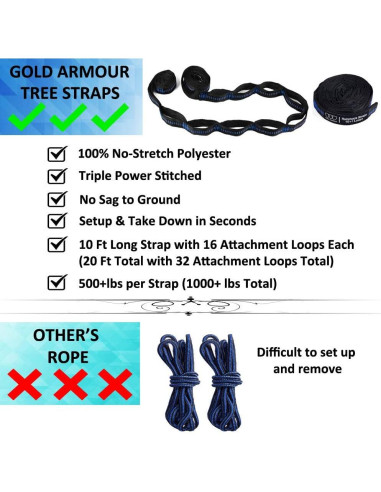 Hamaca Doble XL Gold Armour con Red Antimosquitos 3,18m