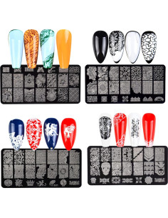 Kit de Estampado de Uñas AddFavor 6 Piezas con Estampador 2