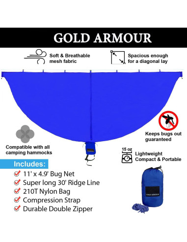 Hamaca Doble XL Gold Armour con Red Antimosquitos 3,18m