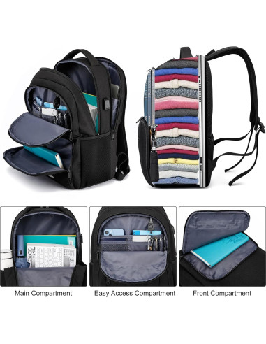 Mochila ZUBOND 17.3" Resistente al Agua con Carga USB